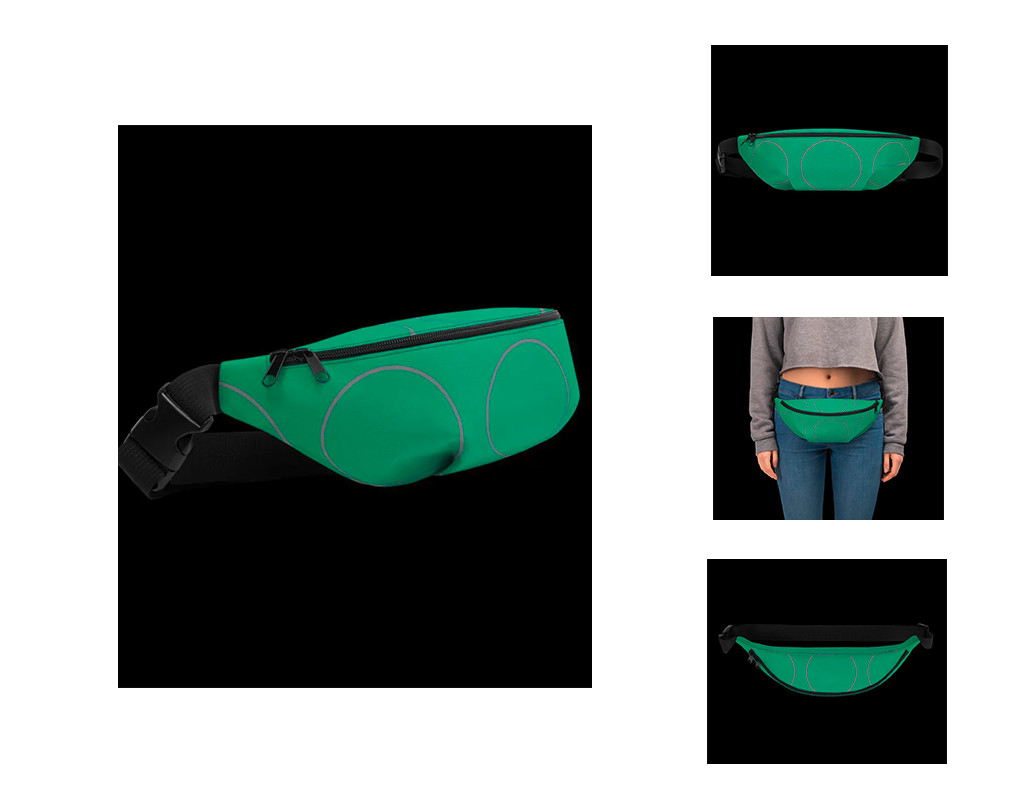 Gürteltasche mit Designdruck in grün