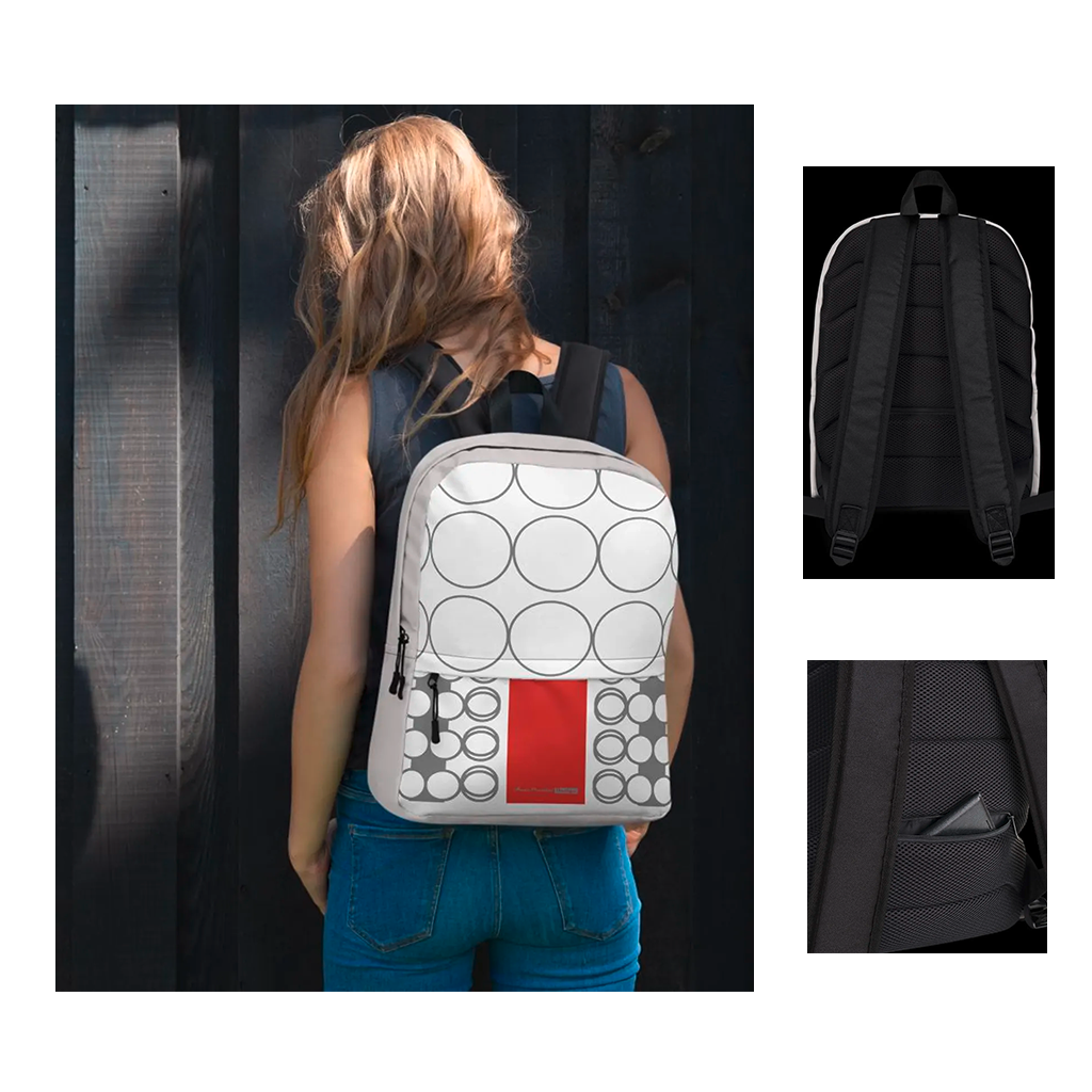 Rucksack mit Vordertasche, 2-Wege-Reißverschluss, Laptopfach & Designmuster